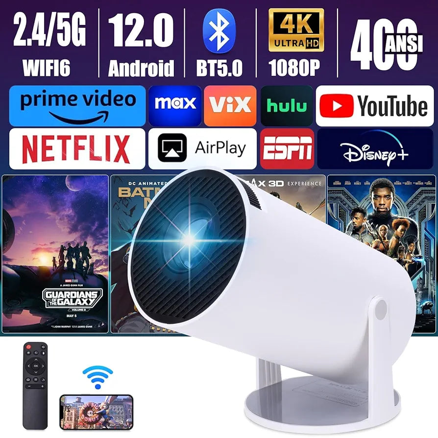 Projecteur LUMINA 4K Ultra HD – Cinéma maison portable et design minimaliste