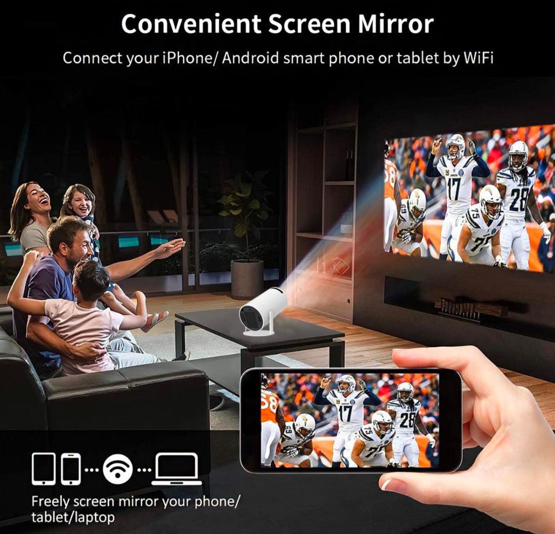Projecteur LUMINA 4K Ultra HD – Cinéma maison portable et design minimaliste