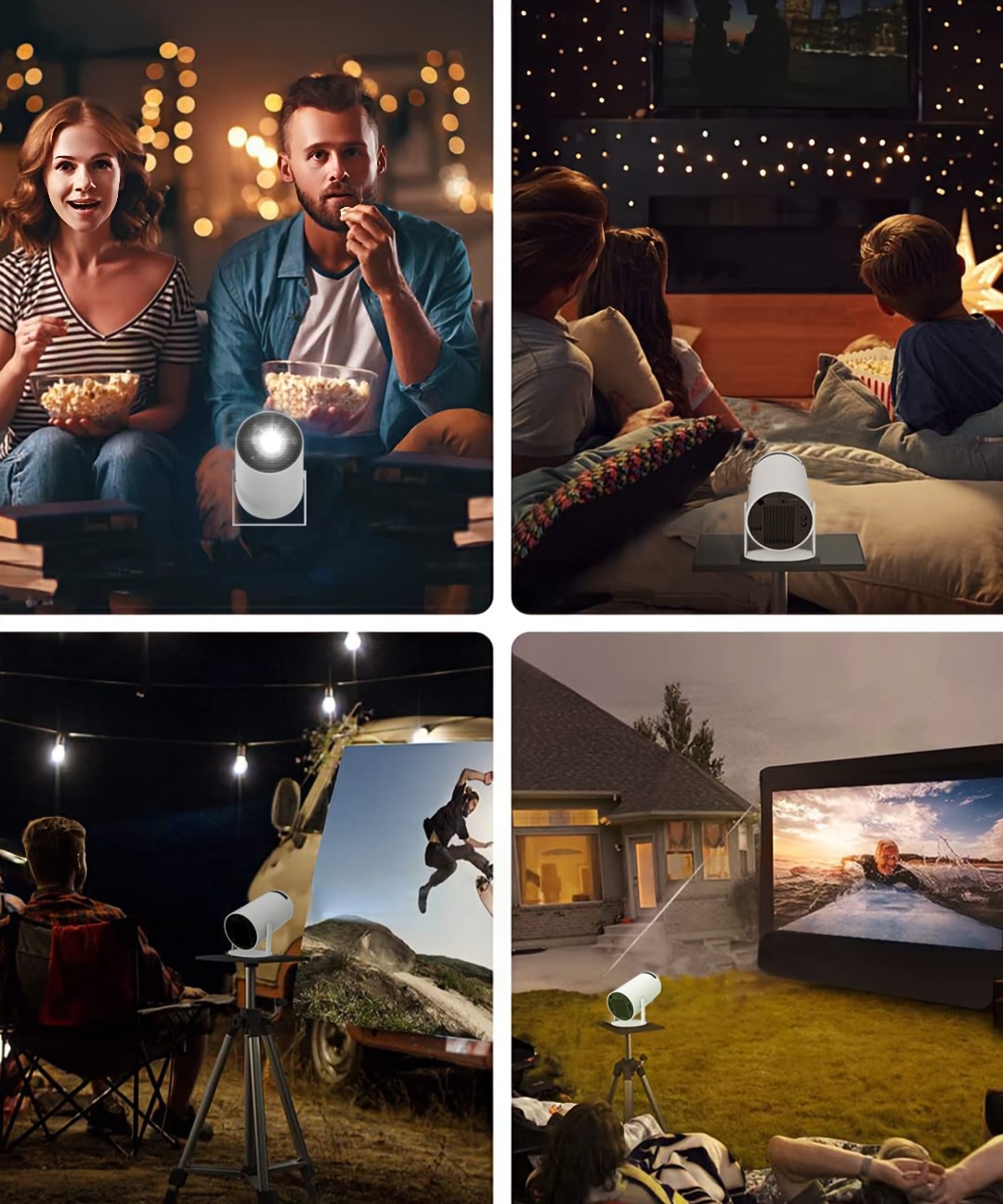 Projecteur LUMINA 4K Ultra HD – Cinéma maison portable et design minimaliste